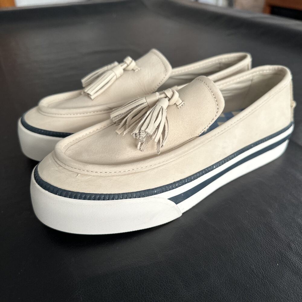 Sperry Bayside Boat Loafer Shoe Women’s 9.5 Beige White Navy - BP - Picture 6 of 11